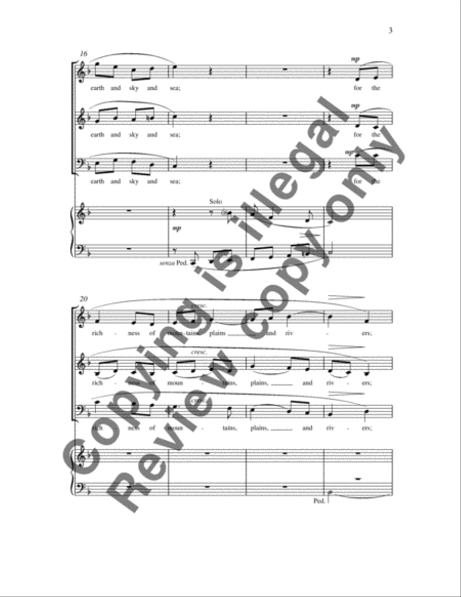 A Thanksgiving for the Beauty of the Earth 3-Part scores gallery preview page 4