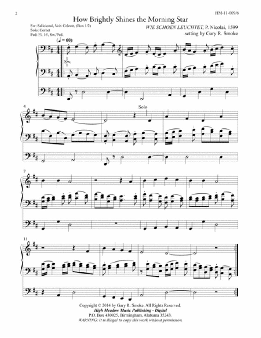 How Brightly Shines the Morning Star Organ Solo scores gallery preview page 2