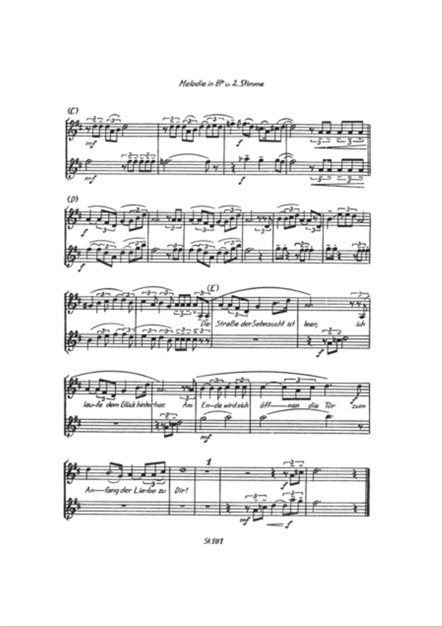 Die Straï¬‚e der Sehnsucht Tenor Saxophone scores gallery preview page 4