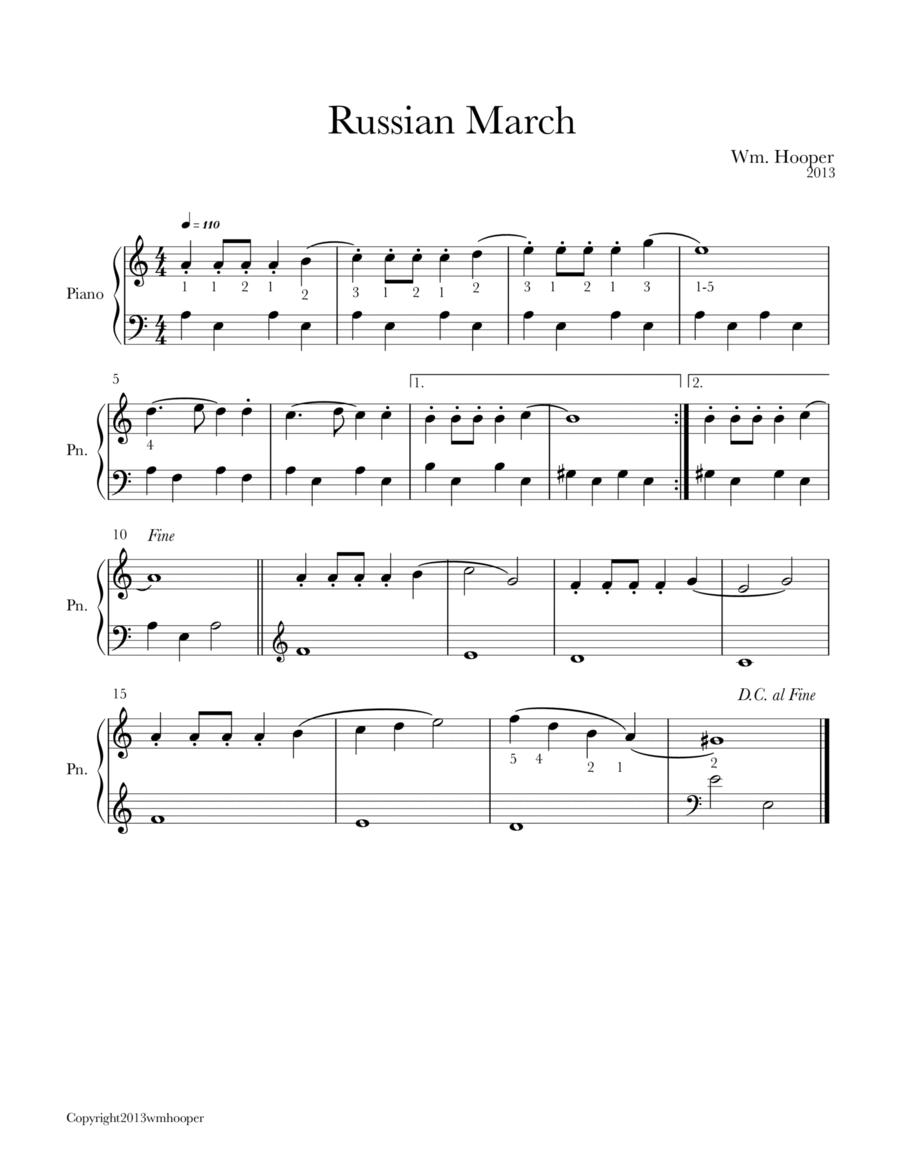 Russian March Easy Piano scores gallery preview page 1
