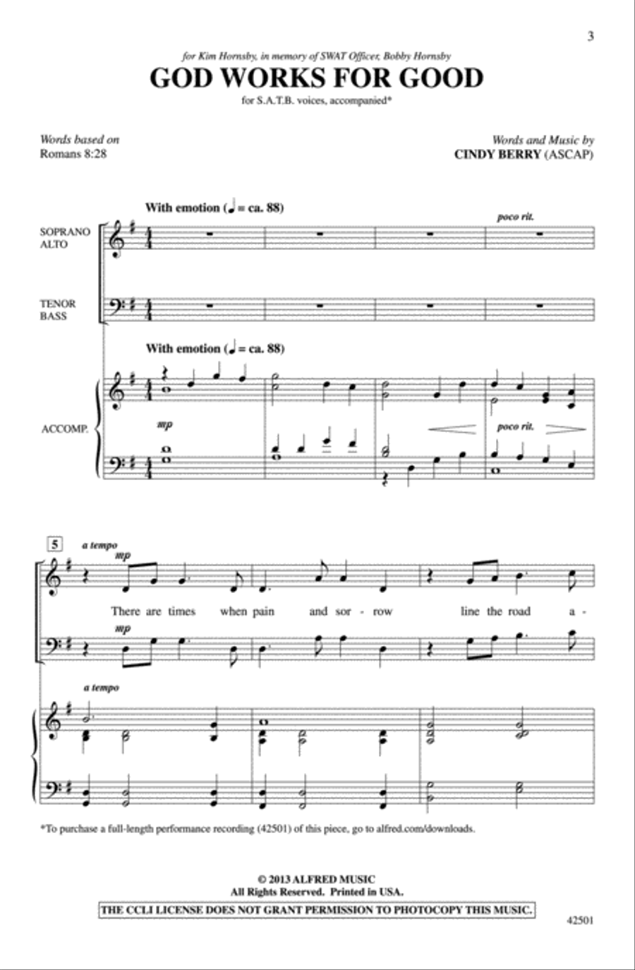 God Works for Good God Works for Good Choir scores gallery preview page 1