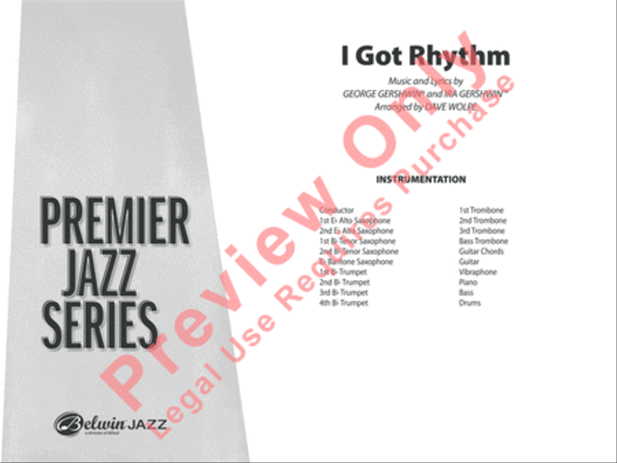 I Got Rhythm I Got Rhythm Jazz Ensemble scores gallery preview page 2