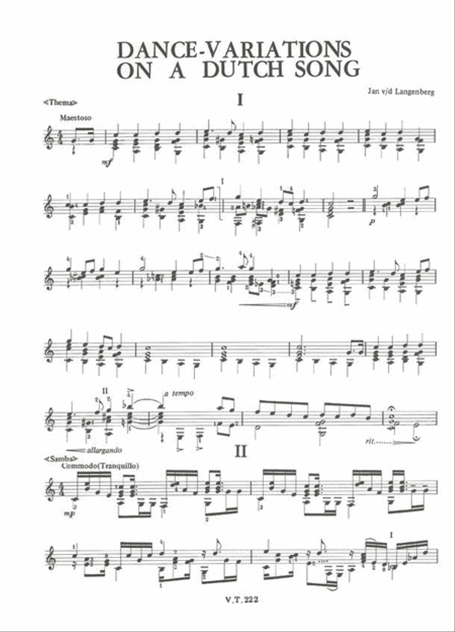 Dance Variations On A Dutch Song Classical Guitar scores gallery preview page 2