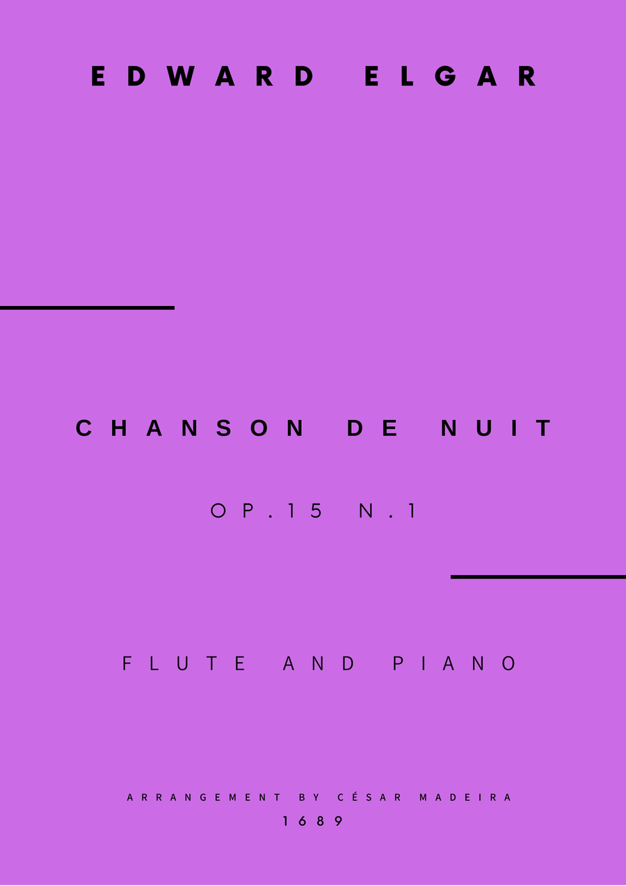 Chanson De Nuit, Op.15 No.1 - Flute and Piano (Full Score) Flute scores gallery preview page 1