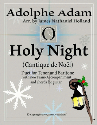 Book cover for O Holy Night (Cantique de Noel) Adolphe Adam Duet for Baritone and Tenor