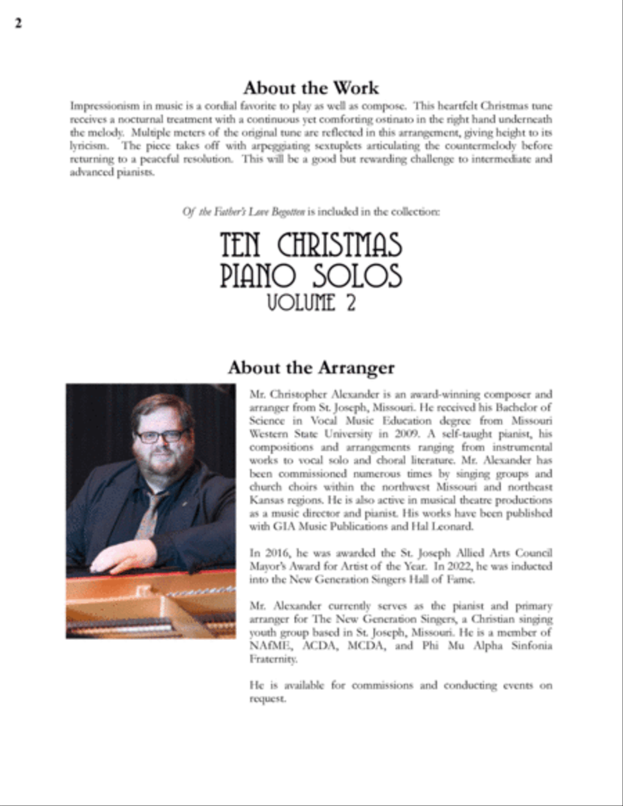Of the Father's Love Begotten Piano Solo scores gallery preview page 2
