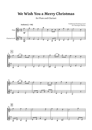 Book cover for We Wish You a Merry Christmas (Flute and Clarinet) - Intermediate Level