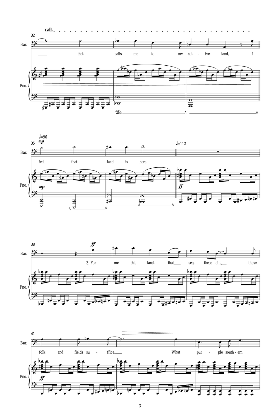 The Roman Centurion's Song (for baritone and piano) Piano, Vocal scores gallery preview page 3