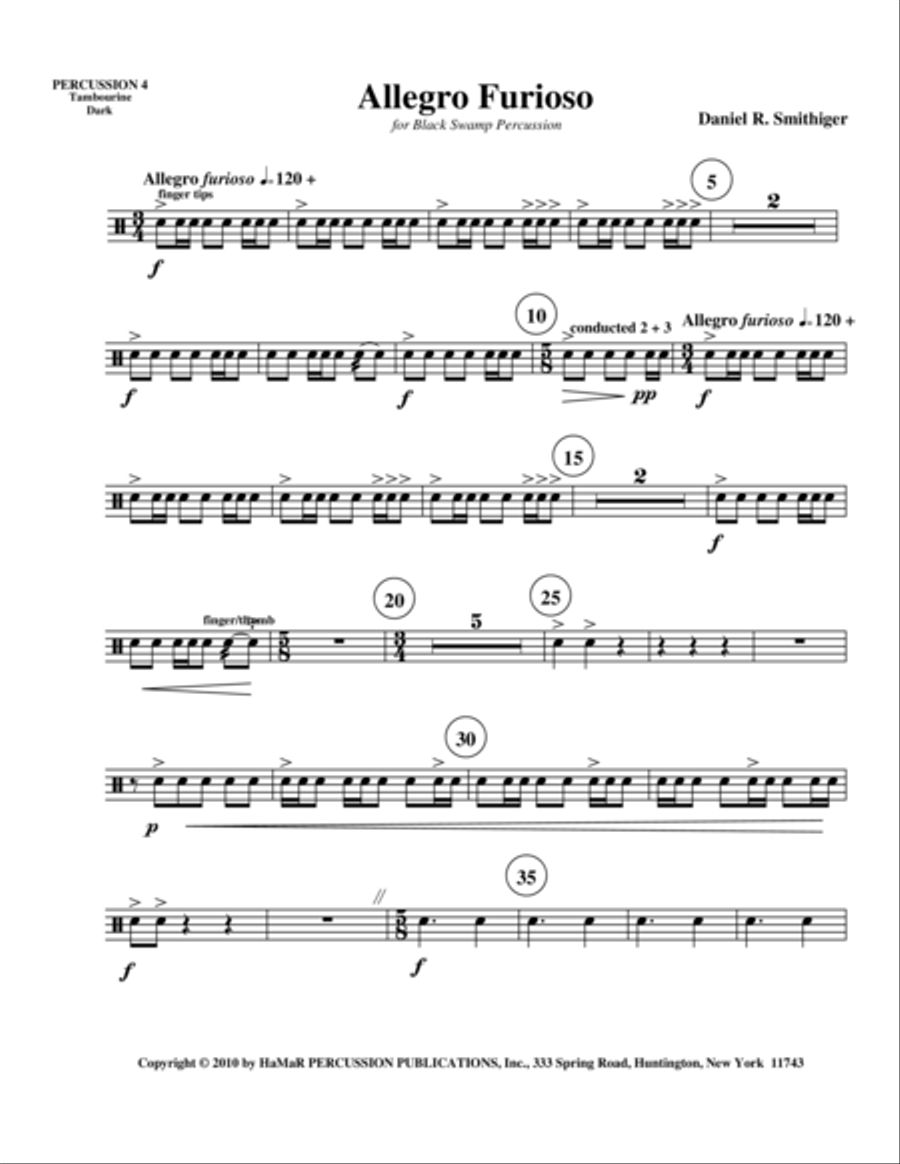 Allegro Furioso Percussion scores gallery preview page 1