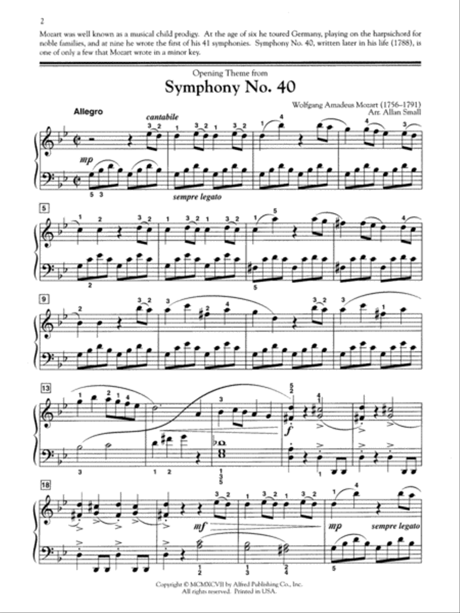 Opening Theme (Symphony No. 40) Small Ensemble scores gallery preview page 2