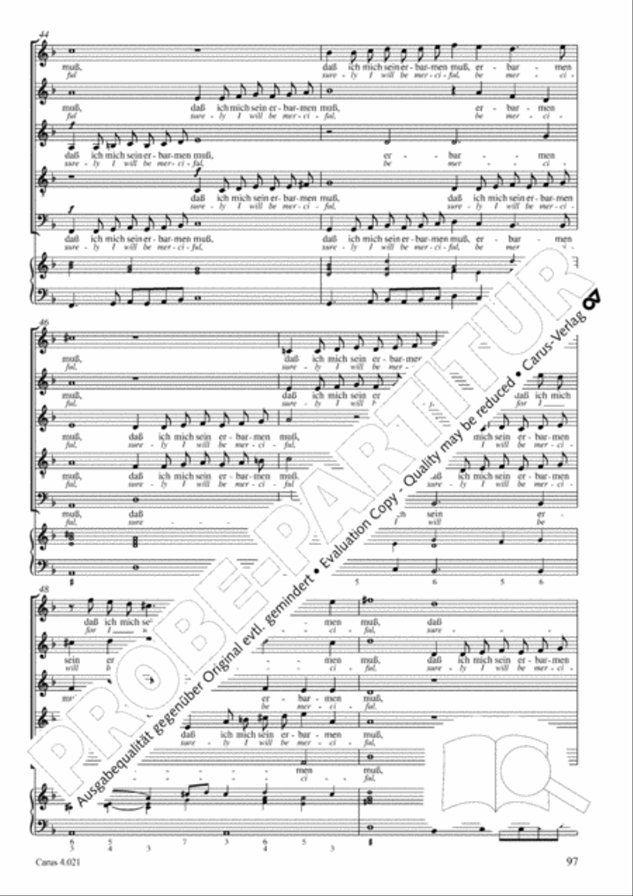 Schein: Israelsbrunnlein. Fontana d'Israel. Complete edition Choir scores gallery preview page 104