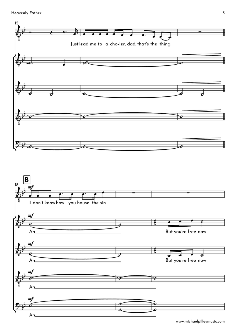 Heavenly Father 4-Part scores gallery preview page 4