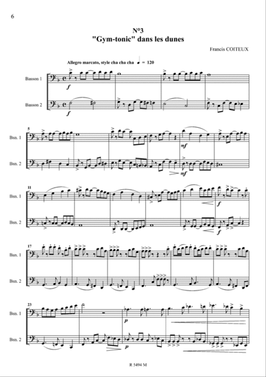 Jeux de plage à marée basse 12 duos pour bassons Bassoon scores gallery preview page 4
