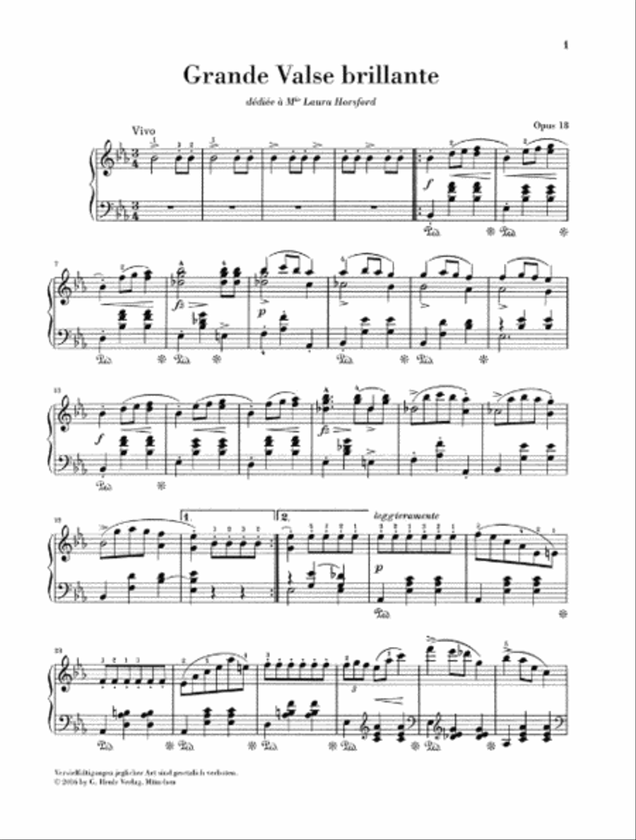 Grande Valse Brillante E-flat Major Op. 18 Piano Solo scores gallery preview page 2