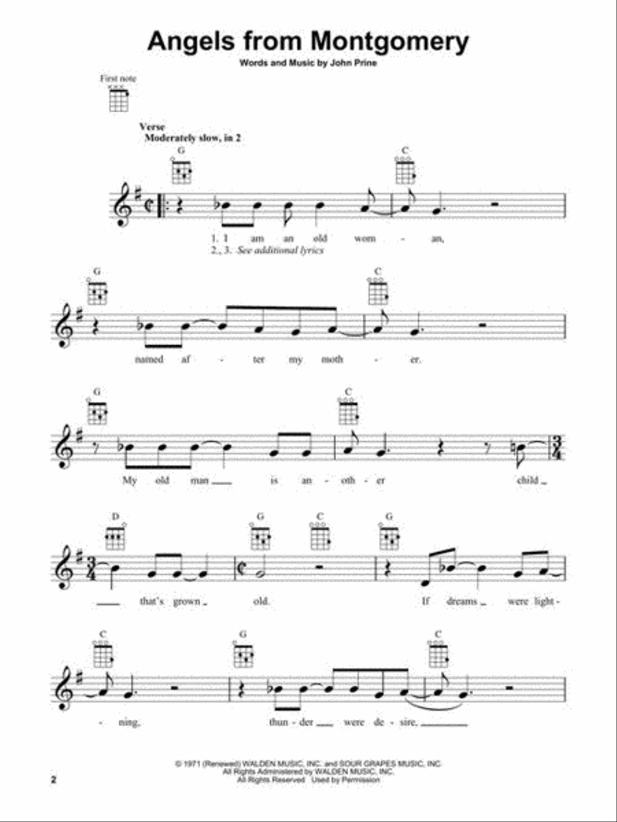 John Prine for Ukulele John Prine for Ukulele Ukulele scores gallery preview page 4