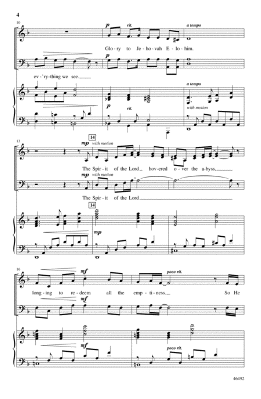 Jehovah Elohim 4-Part scores gallery preview page 14