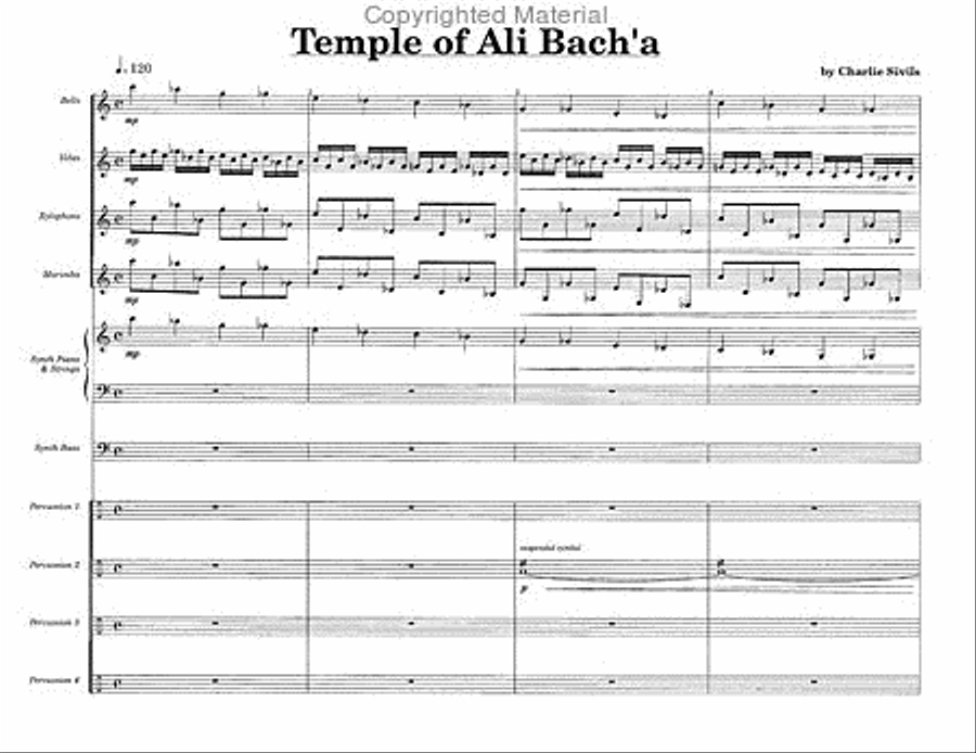 Temple of Ali Bach'a Temple of Ali Bach'a Percussion Ensemble scores gallery preview page 2