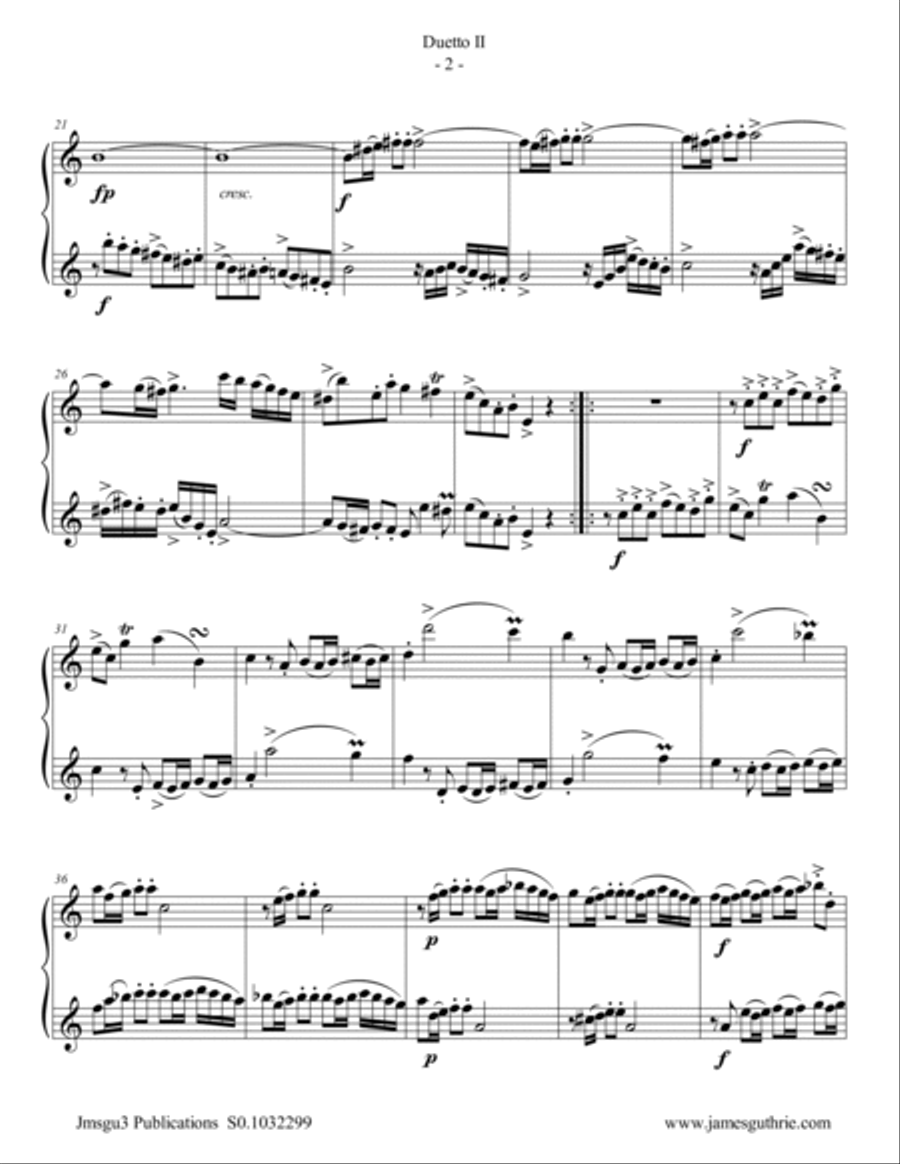 Quantz: Duetto Op. 2 No. 2 for Oboe Duo Woodwind Duet scores gallery preview page 2