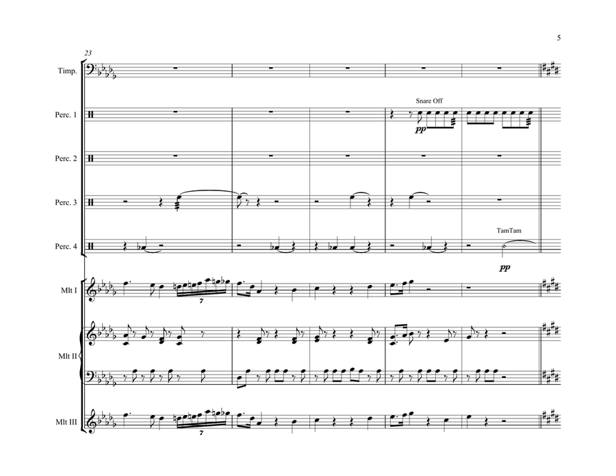 Chopin Prelude in Db Major for Percussion Ensemble Percussion Ensemble scores gallery preview page 5