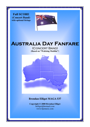 Book cover for Australia Day Fanfare Concert Band (with Strings) Score and Parts PDF
