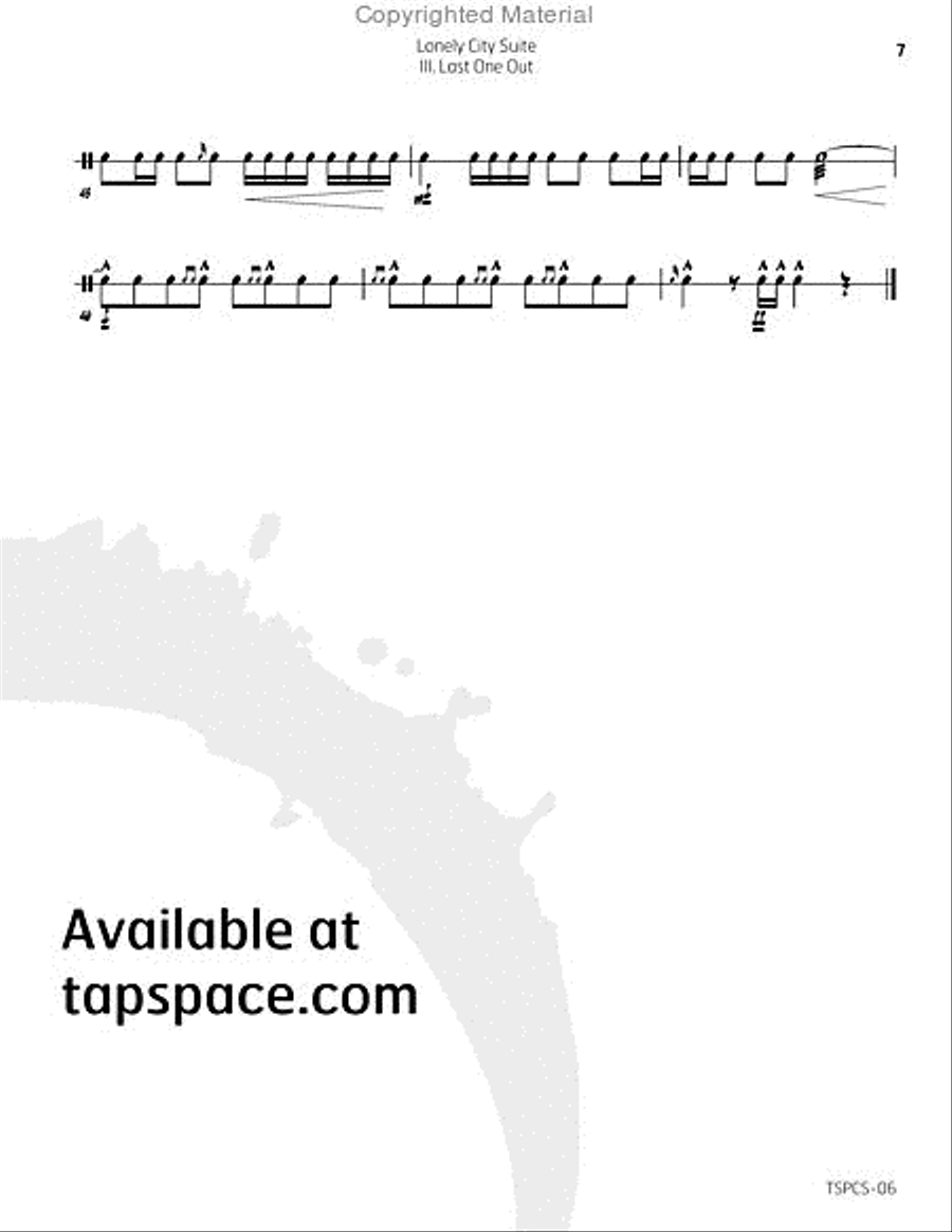 Lonely City Suite Lonely City Suite Percussion scores gallery preview page 8