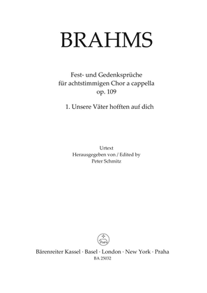Book cover for Unsere Väter hofften auf dich, op. 109 no. 1