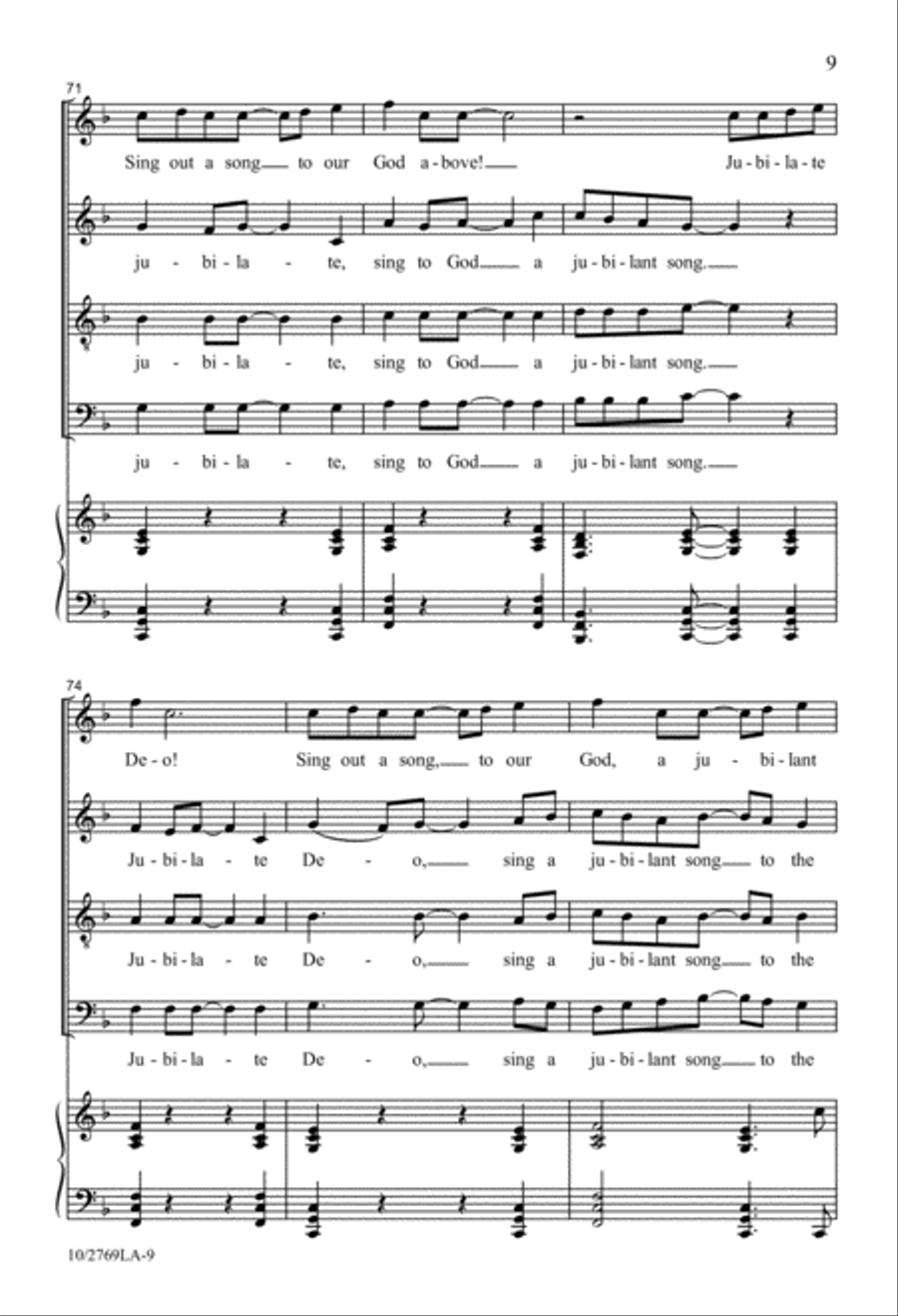Jubilate, Sing to God 4-Part scores gallery preview page 9