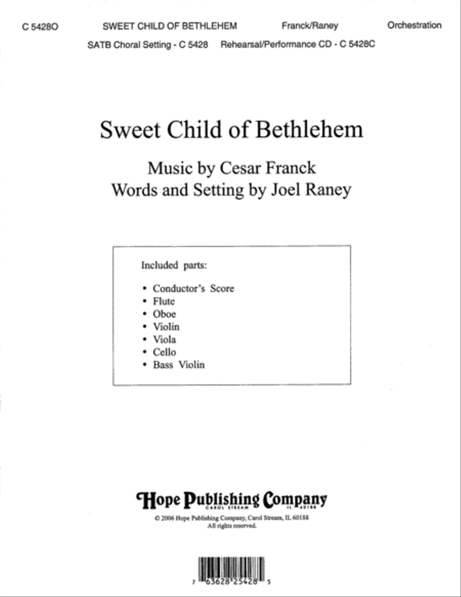 Sweet Child of Bethlehem Orchestra scores gallery preview page 1