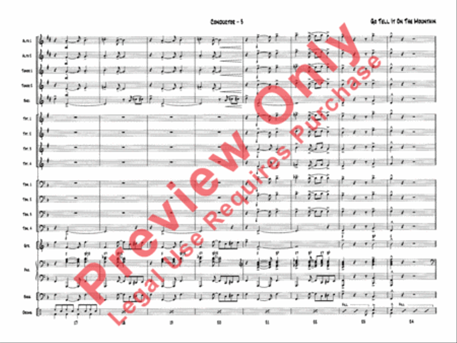 Go Tell It on the Mountain Jazz Ensemble scores gallery preview page 6