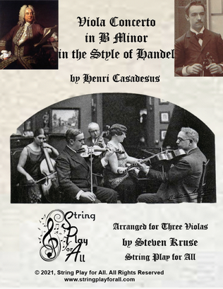 Book cover for Concerto in B Minor in the Style of Handel, Arranged for Three Violas
