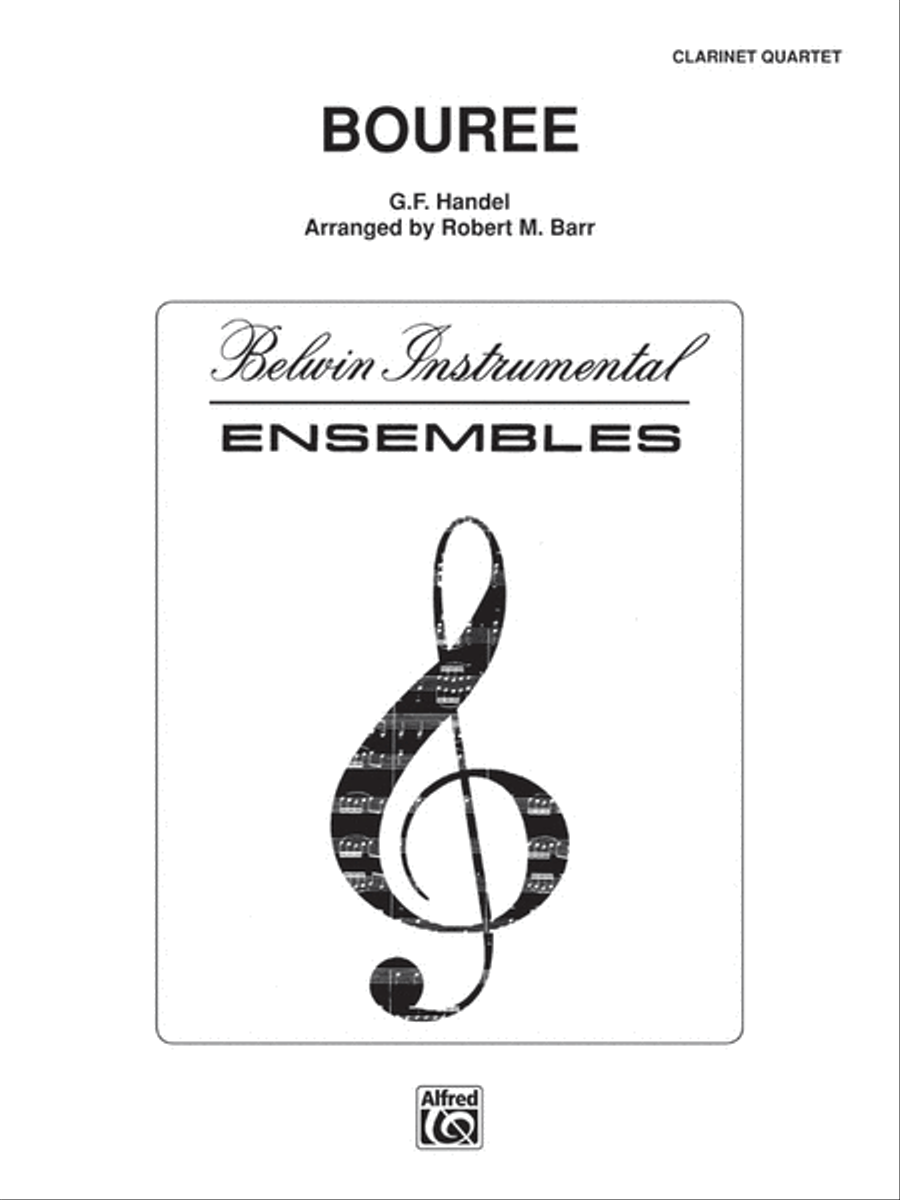 Bouree from the Water Music Suite Clarinet Quartet scores gallery preview page 1