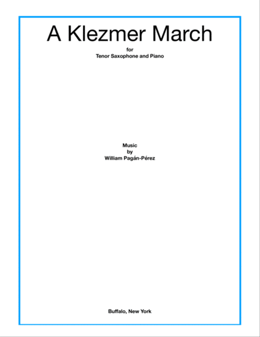 A Klezmer March for Tenor Sax. and Piano Tenor Saxophone scores gallery preview page 1