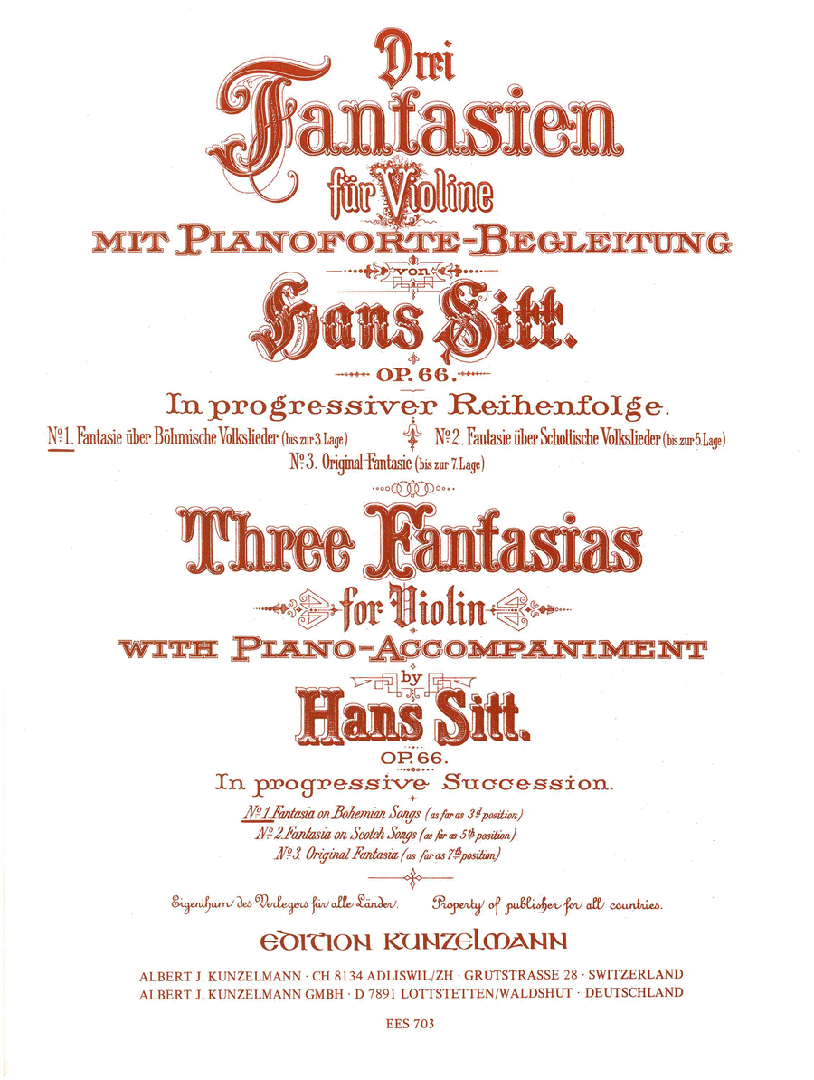 Fantasia on Bohemian folk songs Violin Solo scores gallery preview page 1