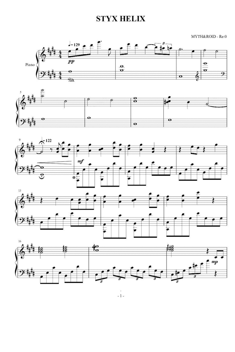 Styx Helix Piano Solo scores gallery preview page 1