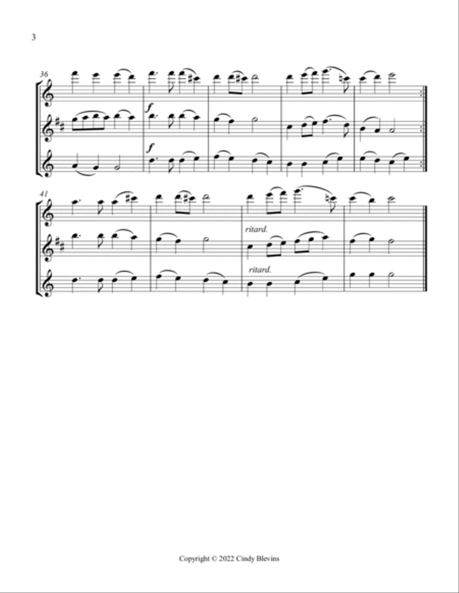 Hark! the Herald Angels Sing, Flute, Clarinet and Violin Clarinet scores gallery preview page 4