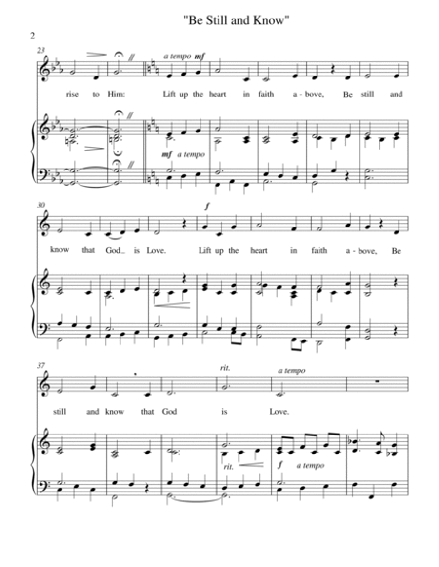 Be Still and Know (medium low voice) Low Voice scores gallery preview page 3