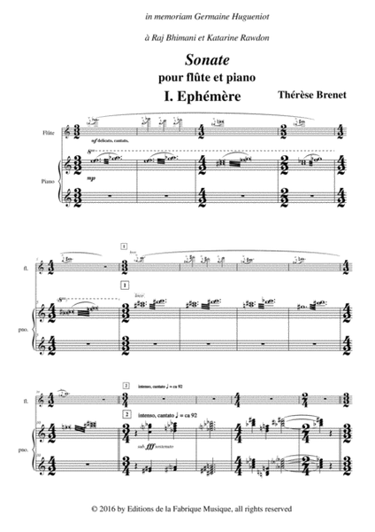 Thérèse Brenet: Sonata for flute and piano