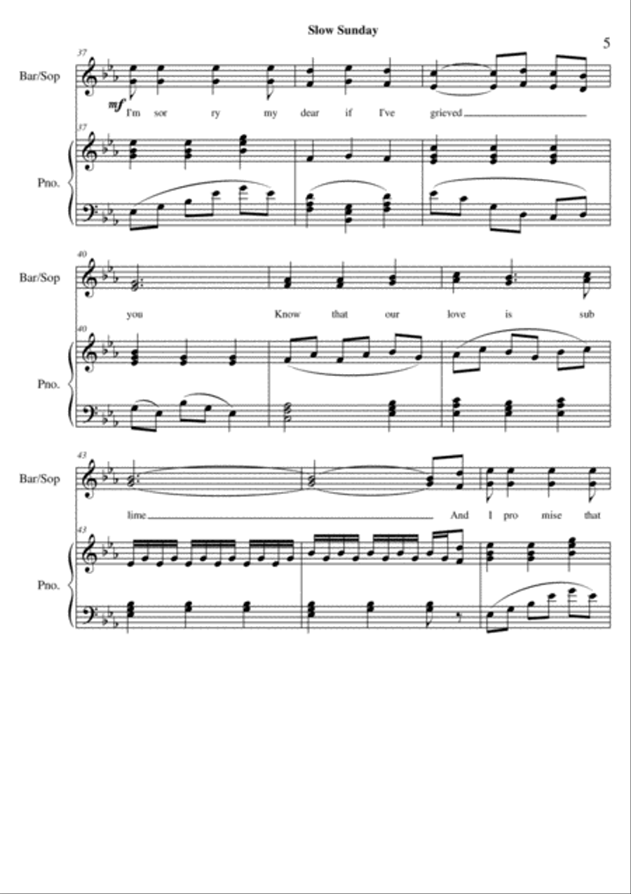 Slow Sunday w Mod Vocal Duet scores gallery preview page 5