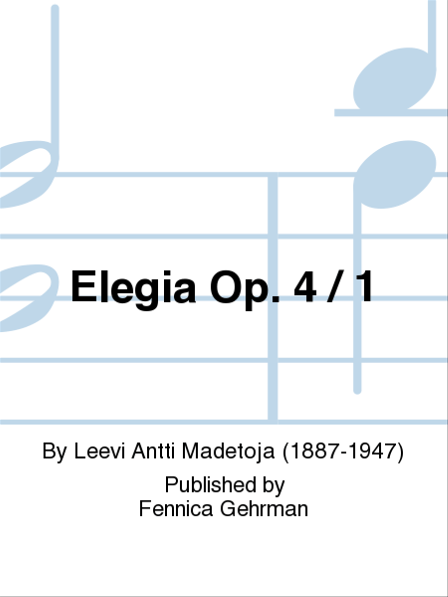 Elegia / Elegy Op. 4/1 Elegia / Elegy Op. 4/1 String Orchestra scores gallery preview page 1