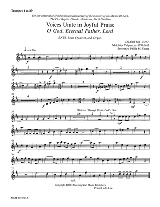 Voices Unite in Joyful Praise/O God, Eternal Father, Lord (Brass Quartet Parts)