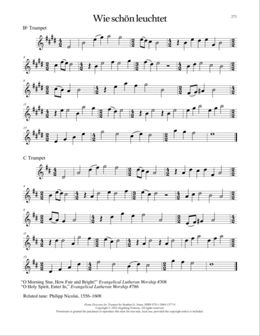 Hymn Descants for Trumpet C Trumpet scores gallery preview page 272