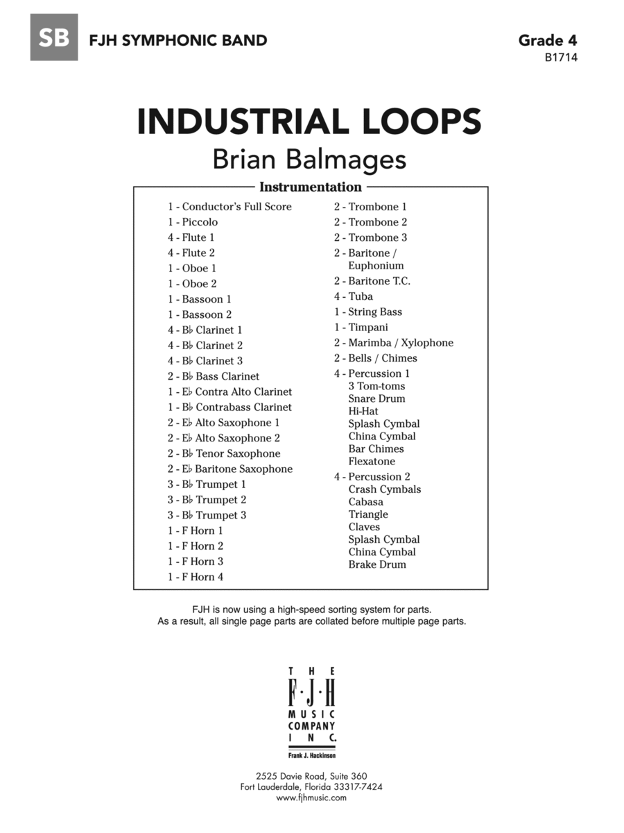 Industrial Loops: Score Concert Band scores gallery preview page 1