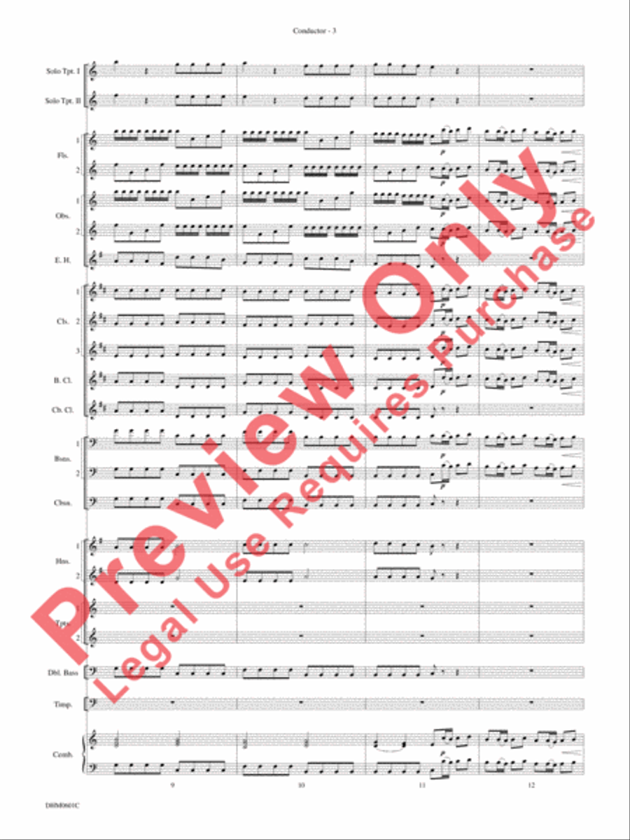 Concerto in C Major for Two Trumpets (I. Allegro, II. Largo, III. Allegro) Concert Band scores gallery preview page 7