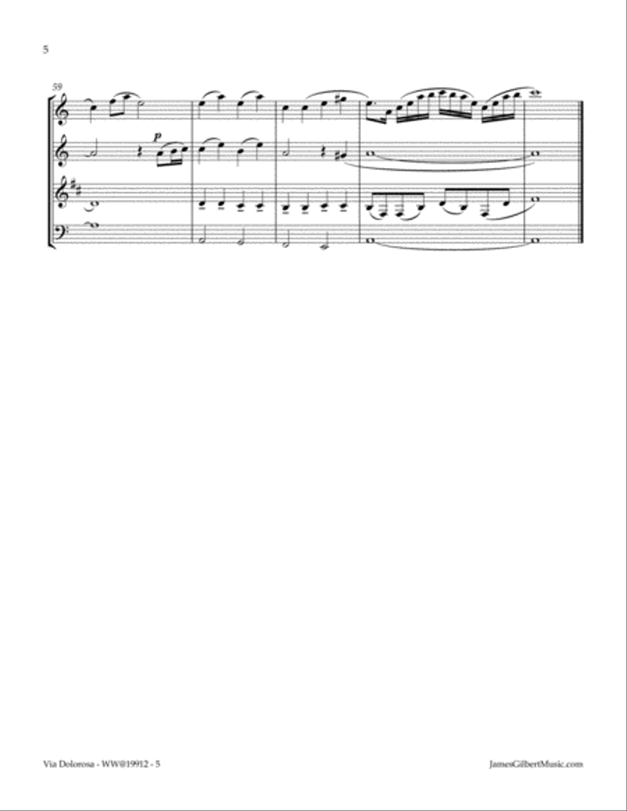 Via Dolorosa Woodwind Quartet scores gallery preview page 6