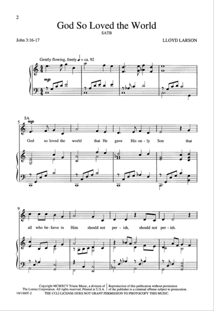 God So Loved the World 4-Part scores gallery preview page 2