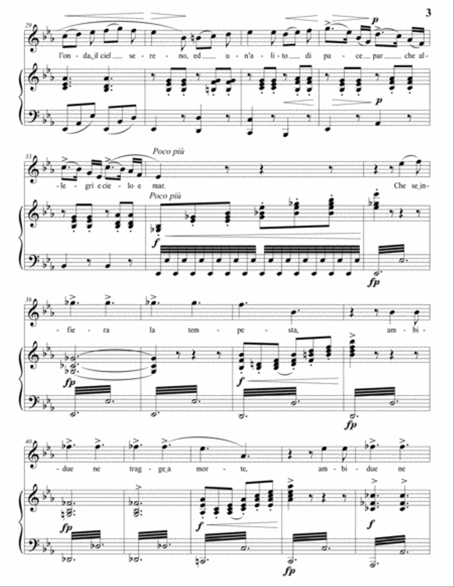 DONIZETTI: Il barcaiolo (transposed to E-flat major) Voice scores gallery preview page 4