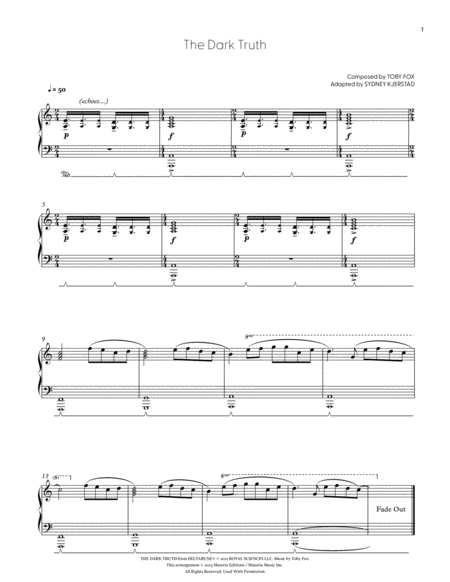 The Dark Truth (DELTARUNE Chapter 2 - Piano Sheet Music)