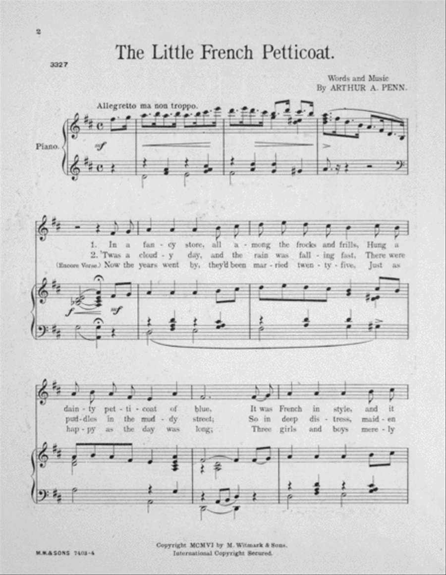 The Little French Petticoat. Soubrette Song Voice scores gallery preview page 2