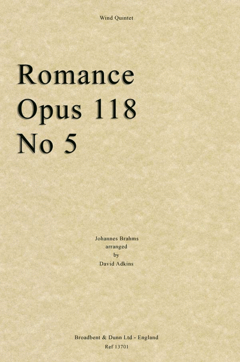 Romance, Opus 118 No. 5