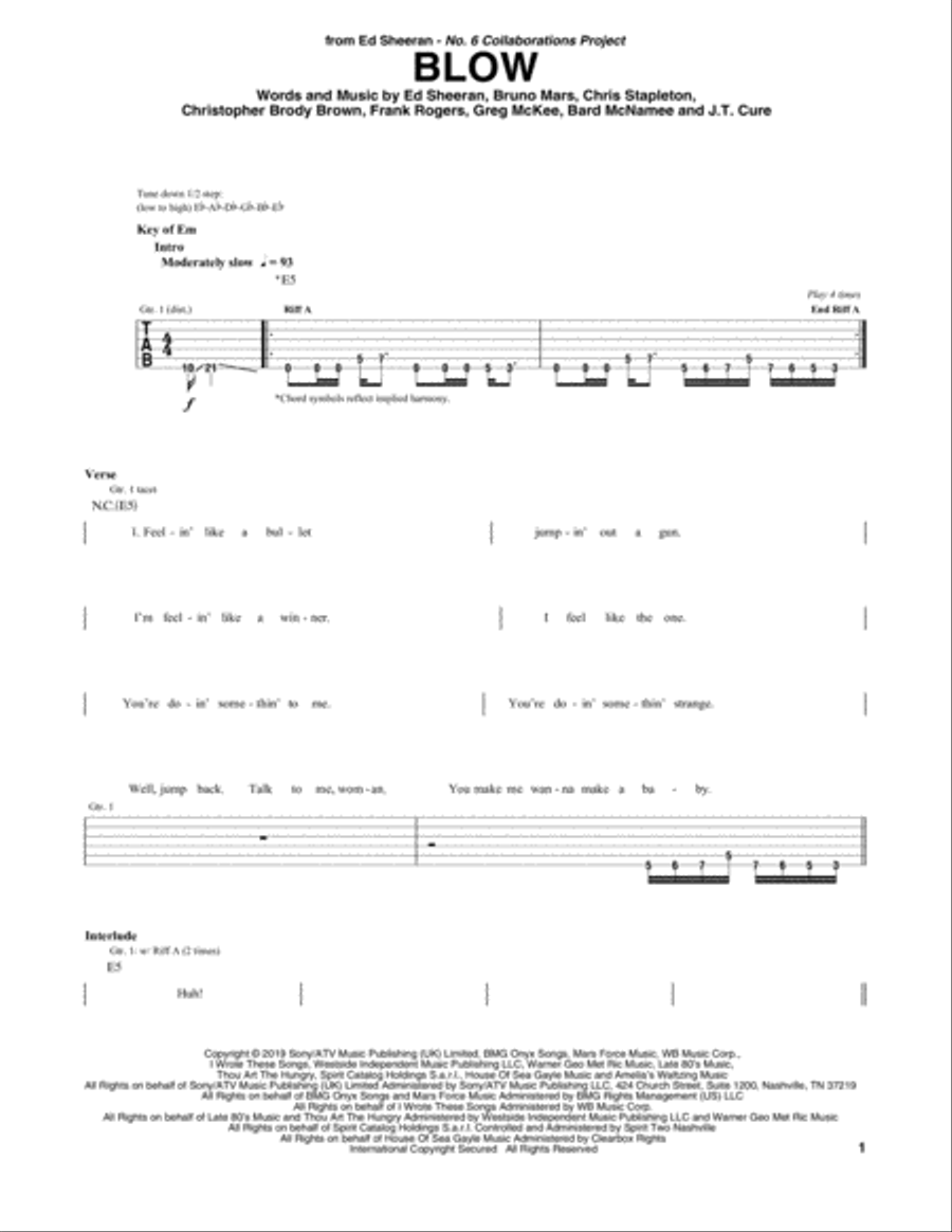 BLOW Electric Guitar scores gallery preview page 1